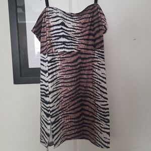 SHEIN Zebra Print Mini Dress - Black and Brown